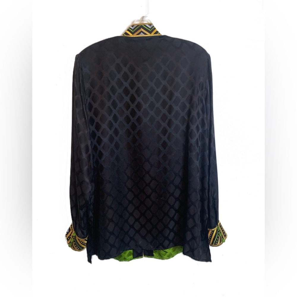 Bob Mackie Silk Wearable Art Long Sleeve Blouse / Jacket Sz M - Picture 4 of 12